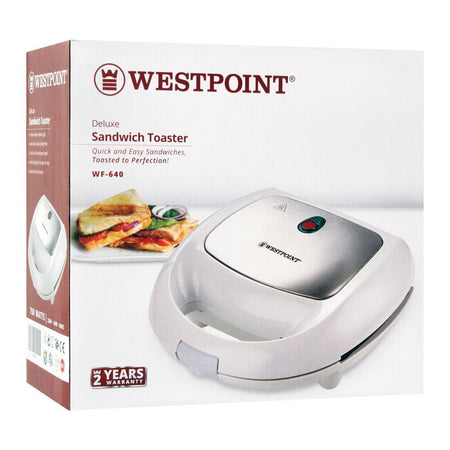 West Point Deluxe Sandwich Toaster, White WF-640 - Image 2