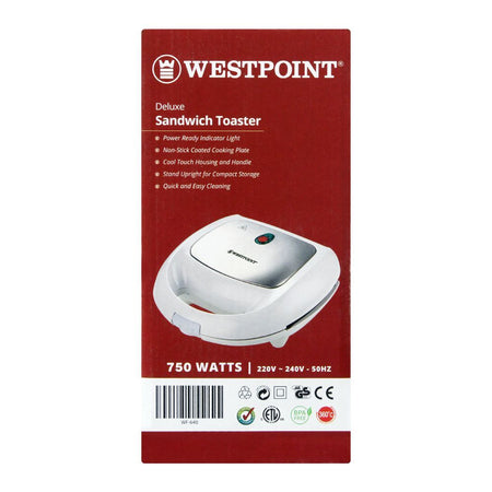 West Point Deluxe Sandwich Toaster, White WF-640 - Image 3