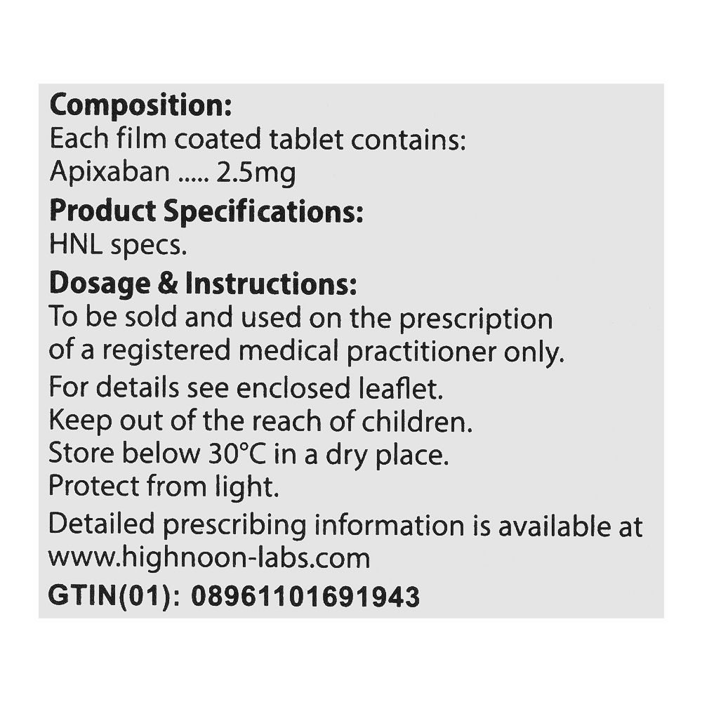 Highnoon Laboratories Apiban Tablet, 2.5mg, 30-Pack - Image 3