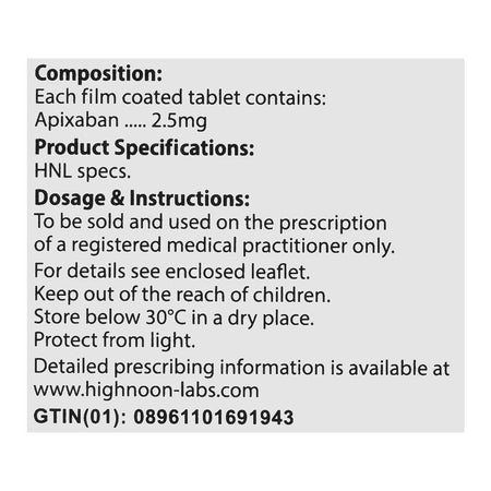 Highnoon Laboratories Apiban Tablet, 2.5mg, 30-Pack - Image 3