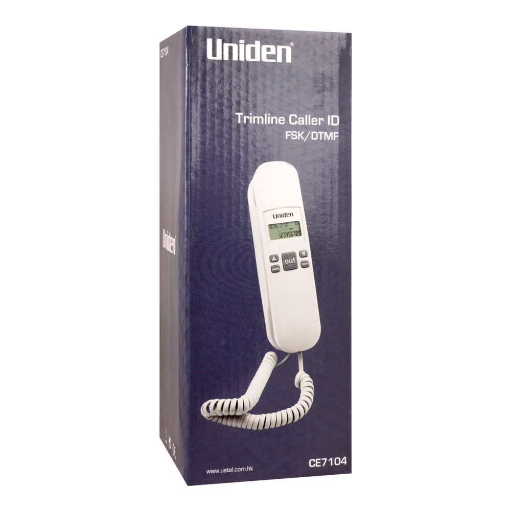 Uniden Trimline Caller ID Landline Phone, Black, CE7104 - Image 2
