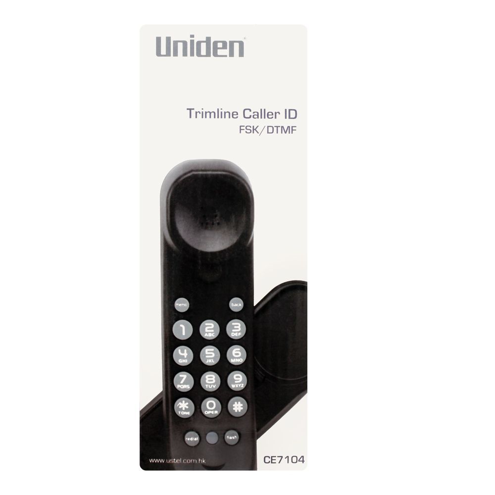 Uniden Trimline Caller ID Landline Phone, Black, CE7104 - Image 3