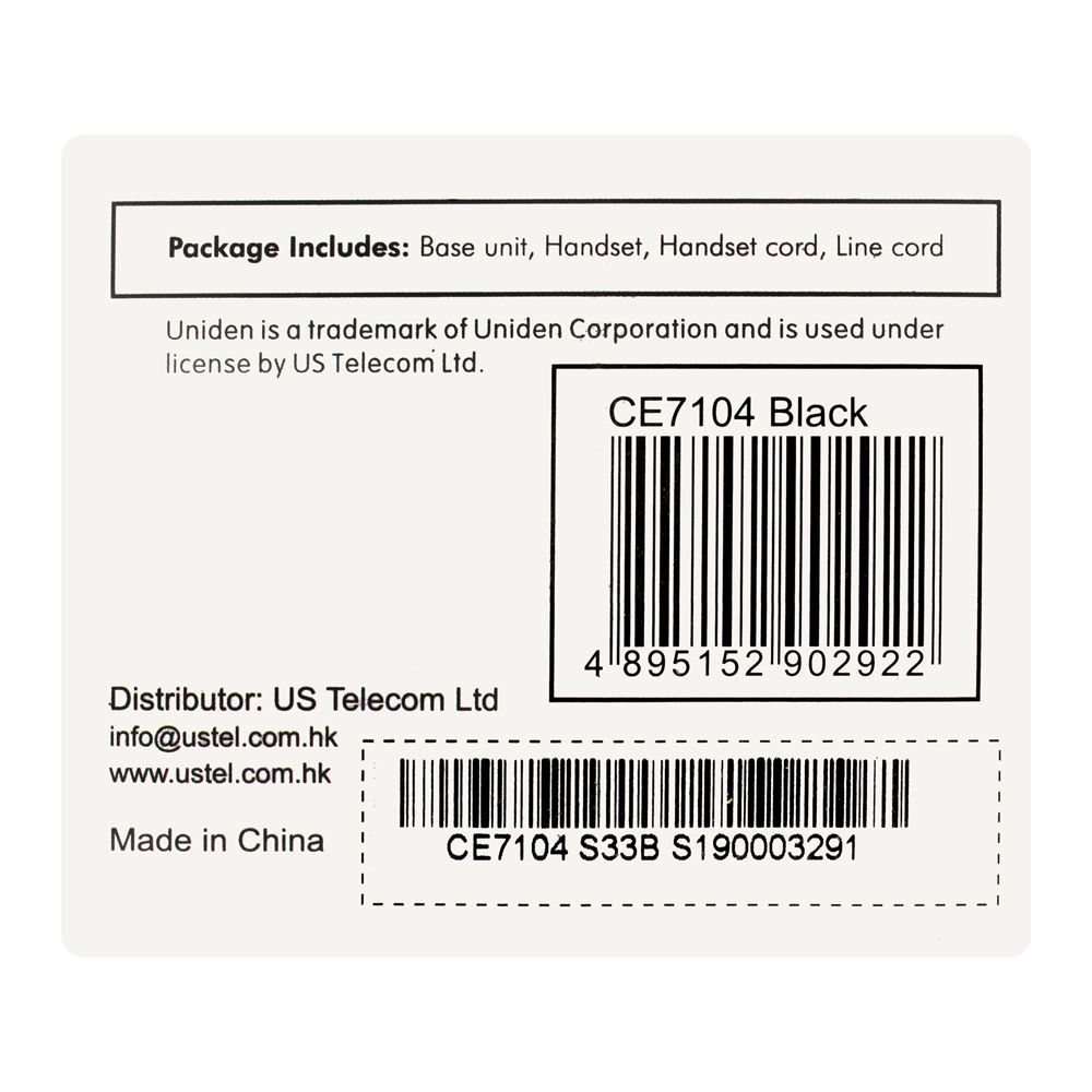 Uniden Trimline Caller ID Landline Phone, Black, CE7104 - Image 5