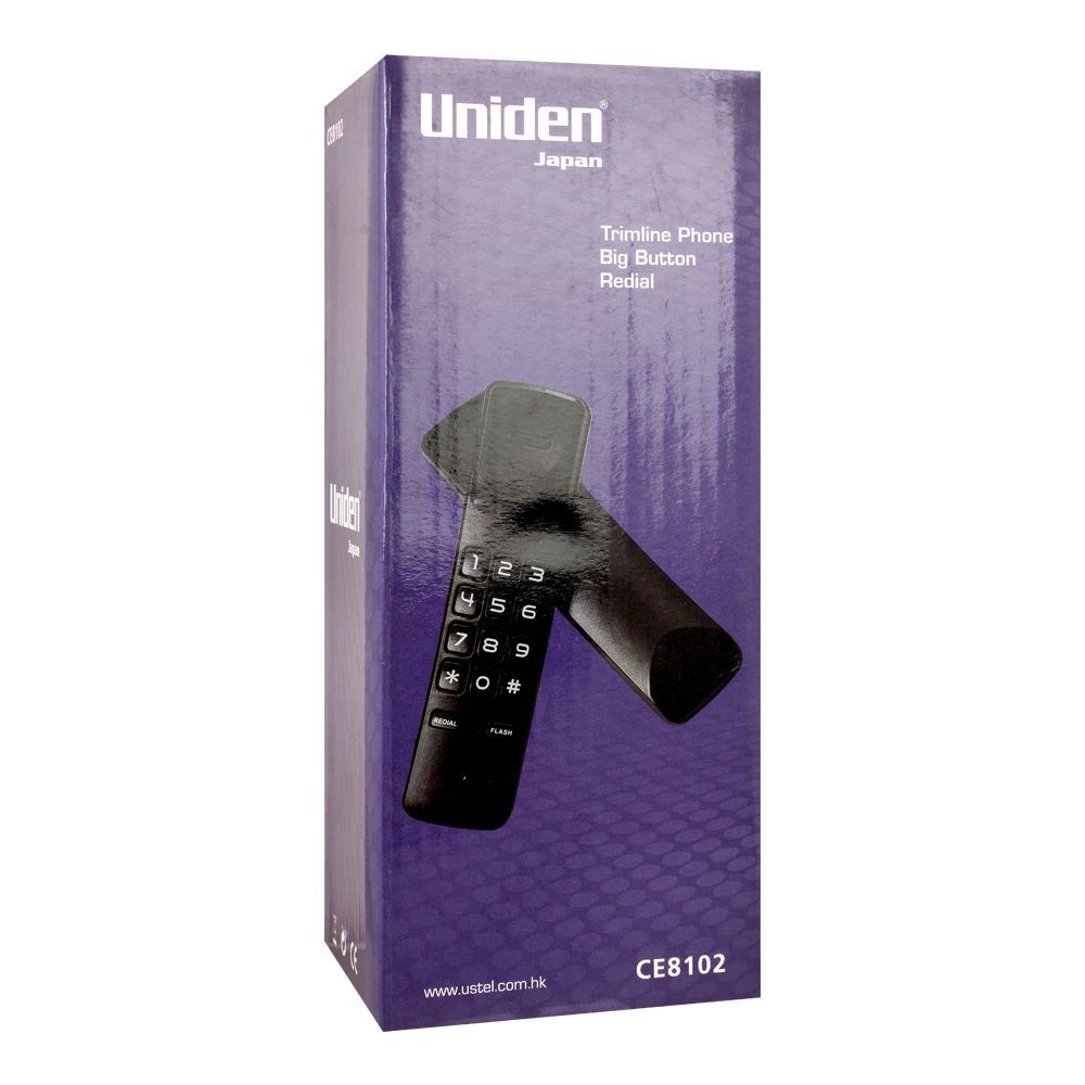 Uniden Trimline Caller ID Landline  Phone, Black, CE8102 - Image 2