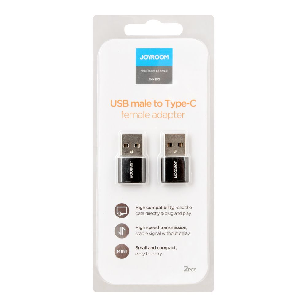 Joyroom USB Male To Type-C Female Adapter, Black, S-H152 - Image 2
