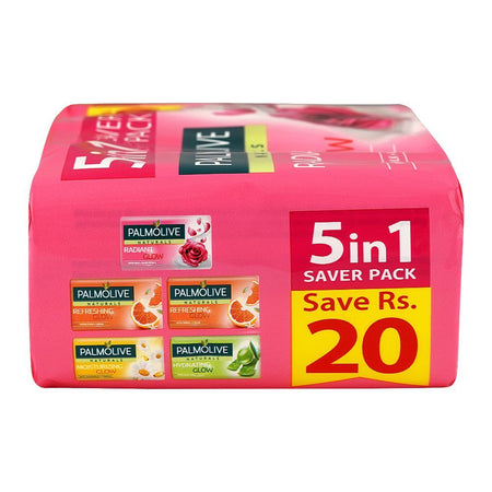 Palmolive Naturals Radiant Glow Milk & Rose Soap, 5 x 130g, 5-In-1 Saver Pack - Image 4