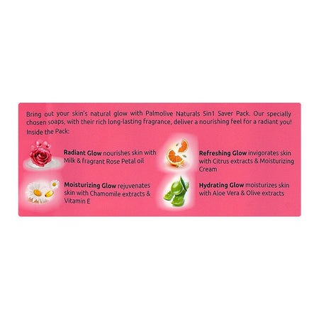 Palmolive Naturals Radiant Glow Milk & Rose Soap, 5 x 130g, 5-In-1 Saver Pack - Image 6