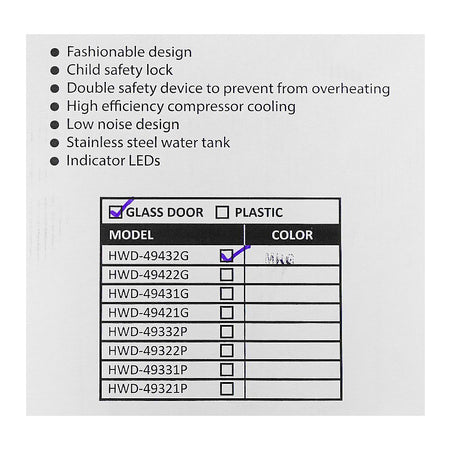 Homage Water Dispenser Glass Door, Maroon, HWD-49432 - Image 4