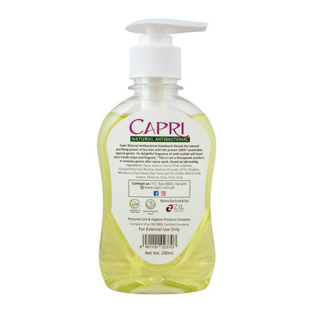 Capri Natural Antibacterial Tea Tree Extracts & Wild Orchids Hand Wash, 200ml - Image 2