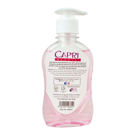 Capri Beauty Strawberry Softeners Rose Petal & Milk Protein Moisturizing Hand Wash, 200ml - Image 2