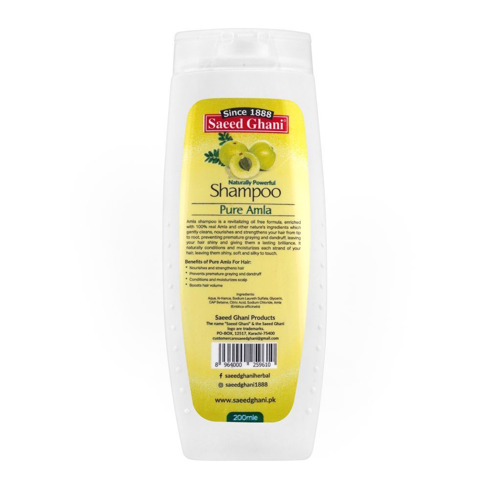 Saeed Ghani Pure Amla Strengthen & Revive Hair Shampoo, 200ml - Image 2