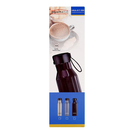 Homeatic Stainless Steel Water Bottle, 500ml, Purple, KA-017 - Image 5
