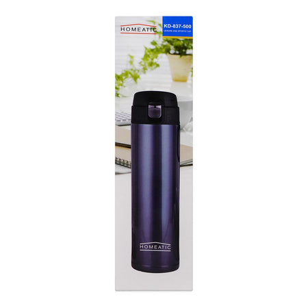 Homeatic Steel Water Bottle, 500ml Capacity, Brown, KD-837 - Image 4