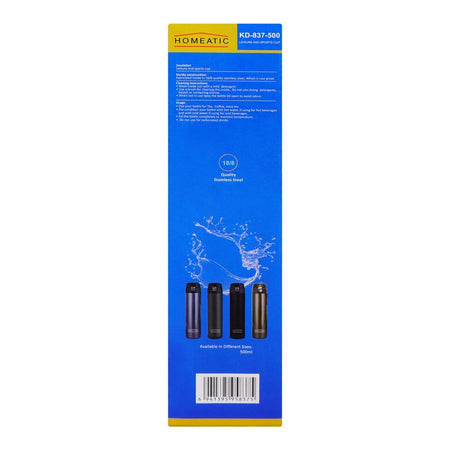 Homeatic Steel Water Bottle, 500ml Capacity, Brown, KD-837 - Image 5