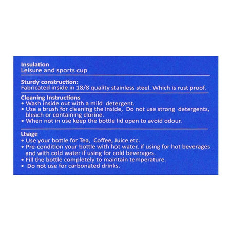 Homeatic Steel Water Bottle, 500ml Capacity, Blue, KD-850 - Image 6