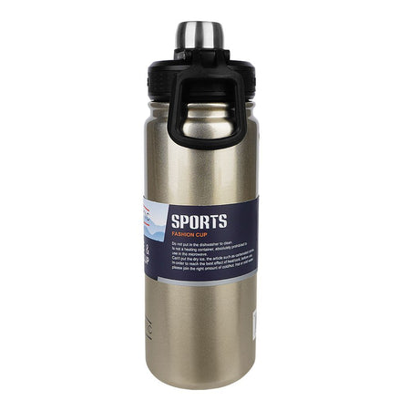 Homeatic Stainless Steel Water Bottle, Leisure & Sports Fashion Cup, 650ml, Golden, KD-859 - Image 2