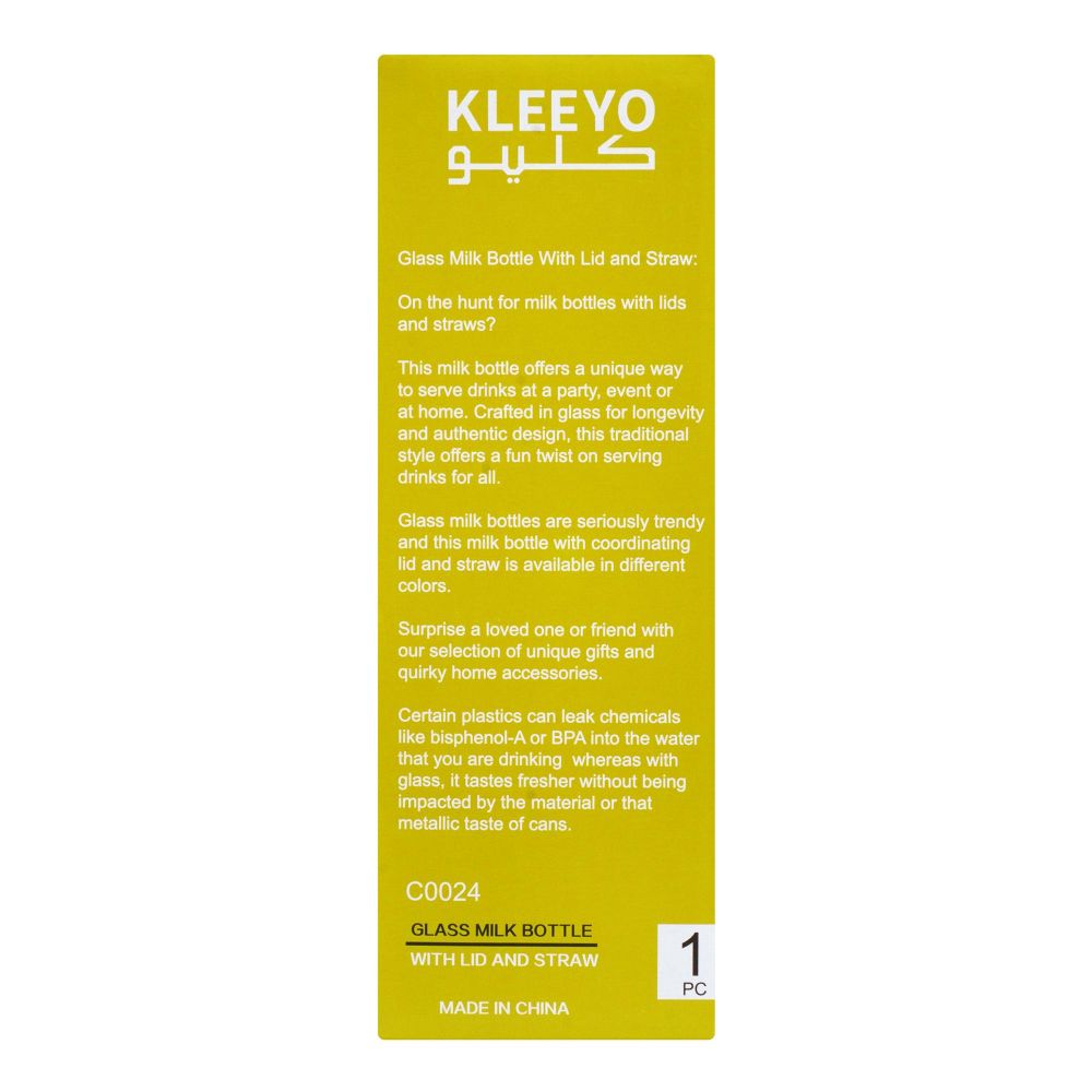 Kleeyo Glass Bottle, 420ml, C0024ABCD - Image 3