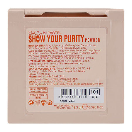 Pastel Show By Pastel Show Your Purity Face Powder, 9.3g, 101 Fair - Image 3