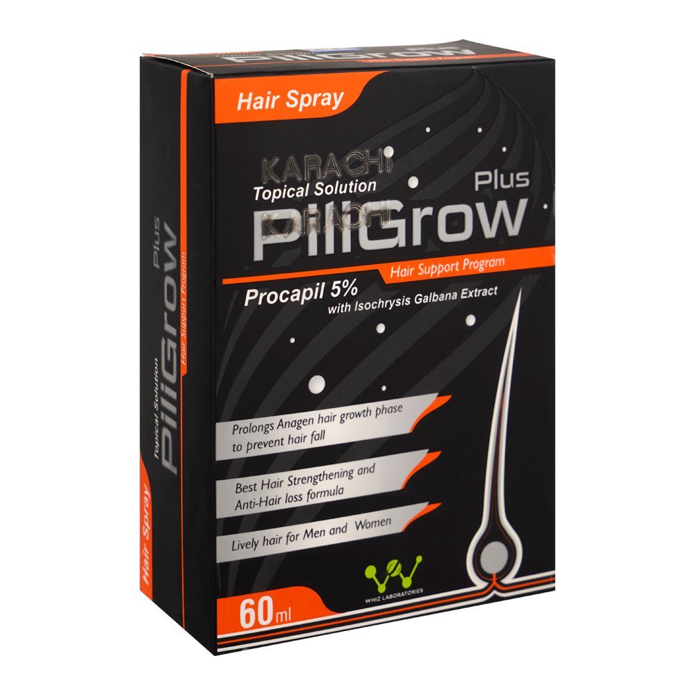 Piligrow Plus Topical Solution Hair Spray, For Hair Loss, 60ml - Main Image