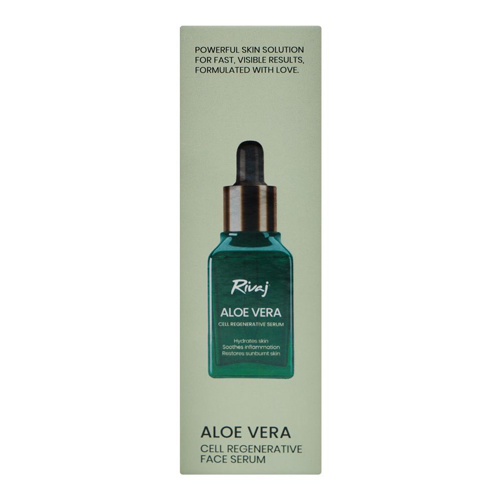 Rivaj UK Aloe Vera Cell-Regenerative Face Serum, Hyaluronic Acid, Glycerin, For Dark Spots & Wrinkles, 30ml - Image 2