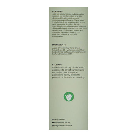 Rivaj UK Aloe Vera Cell-Regenerative Face Serum, Hyaluronic Acid, Glycerin, For Dark Spots & Wrinkles, 30ml - Image 3