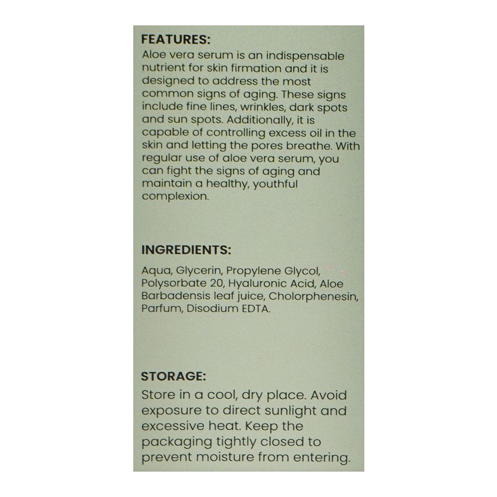 Rivaj UK Aloe Vera Cell-Regenerative Face Serum, Hyaluronic Acid, Glycerin, For Dark Spots & Wrinkles, 30ml - Image 4