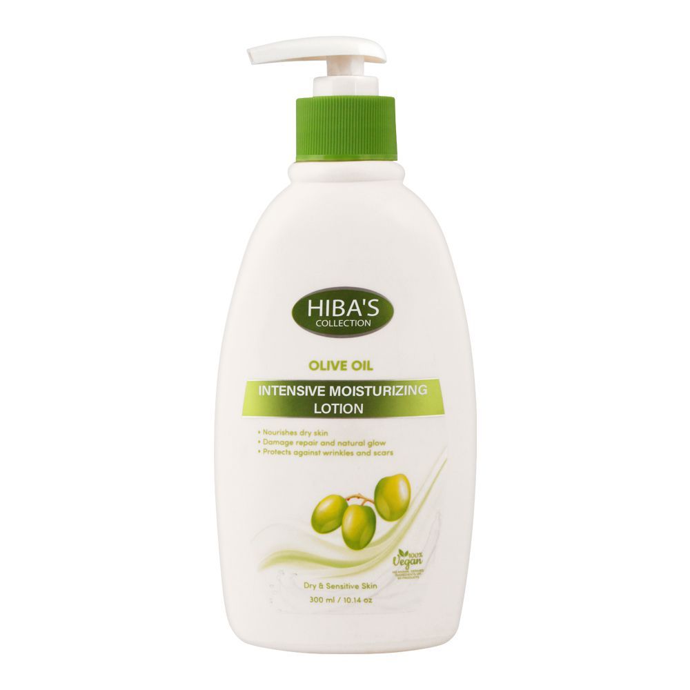 Hiba's Collection Olive Oil Intensive Moisturizing Lotion, Dry & Sensitive Skin, 300ml - Main Image