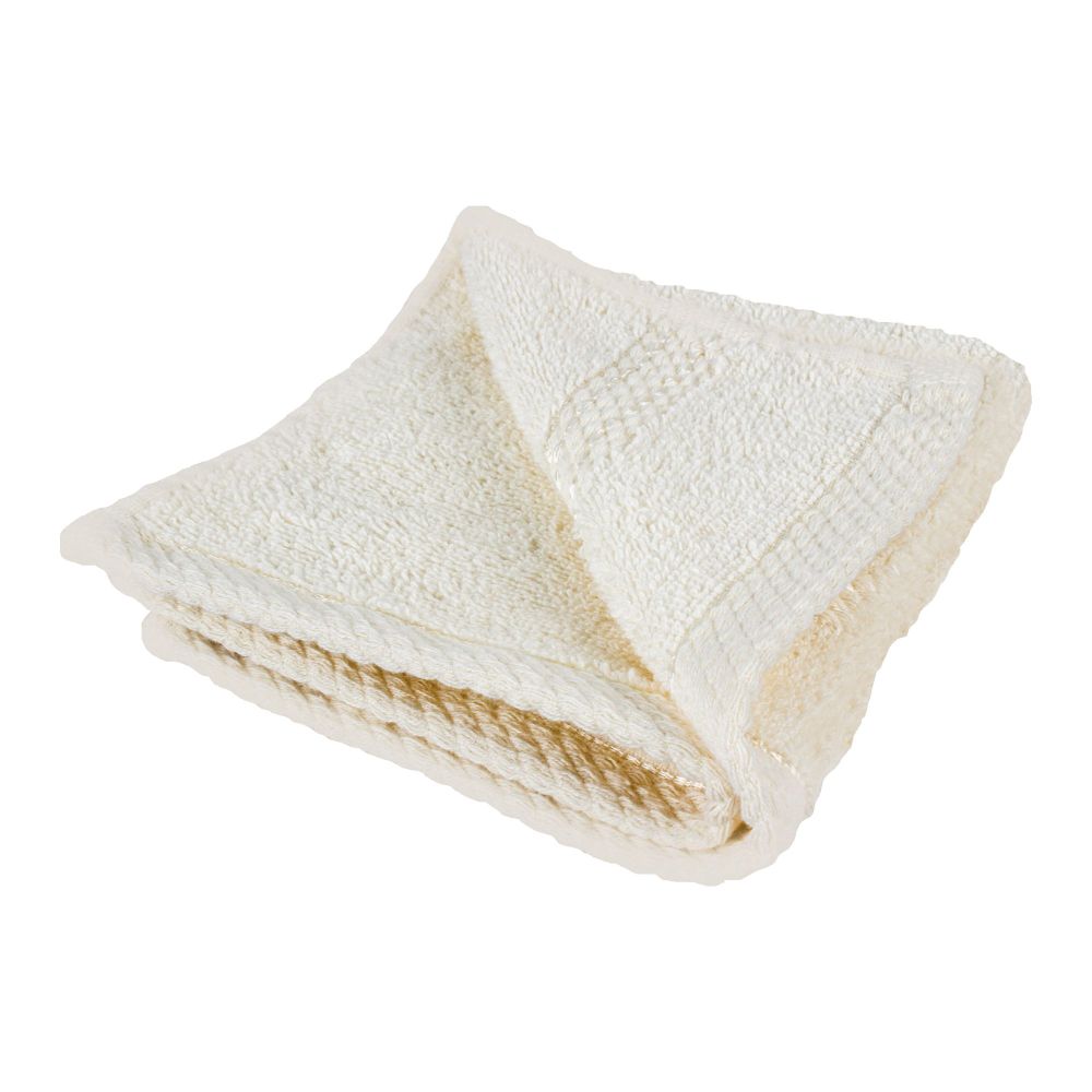 Cotton Tree Combed Cotton Wash Towel, 30x30cm, Off White - Main Image