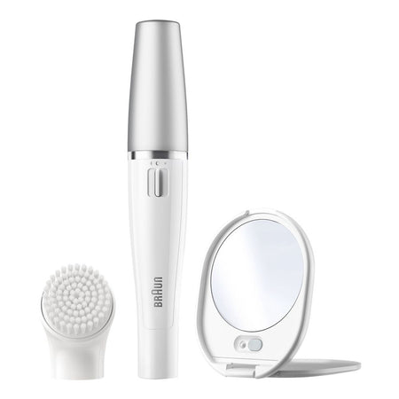 Braun FaceSpa Mini Epilator + Facial Cleansing Brush, White, 830 - Main Image