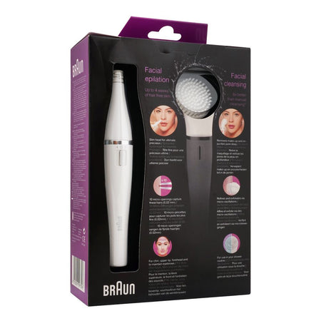 Braun FaceSpa Mini Epilator + Facial Cleansing Brush, White, 830 - Image 2