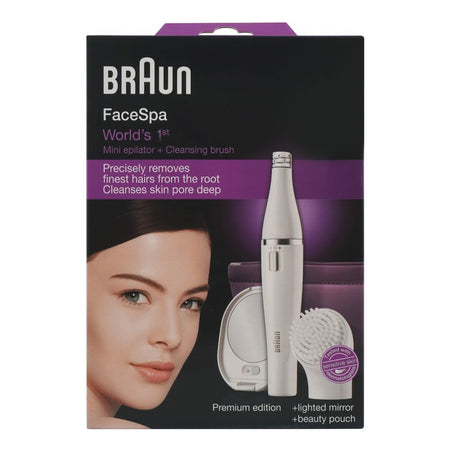 Braun FaceSpa Mini Epilator + Facial Cleansing Brush, White, 830 - Image 3