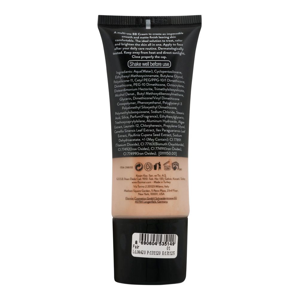 Flormar Mattifying BB Cream, SPF 25, 01 Fair - Image 2