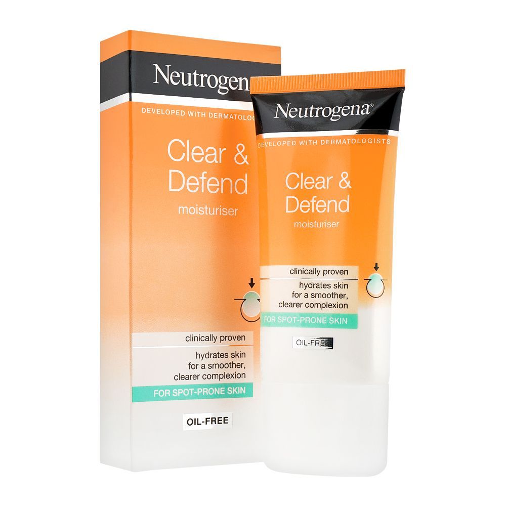 Neutrogena Clear & Defend Clinically Proven Oil-Free Moisturiser, For Spot-Prone Skin, 50ml - Main Image