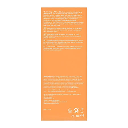 Neutrogena Clear & Defend Clinically Proven Oil-Free Moisturiser, For Spot-Prone Skin, 50ml - Image 2
