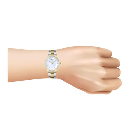 Obaku Women's White Round Dial With Two Tone Bracelet Analog Watch, V247LXGWSF - Image 2