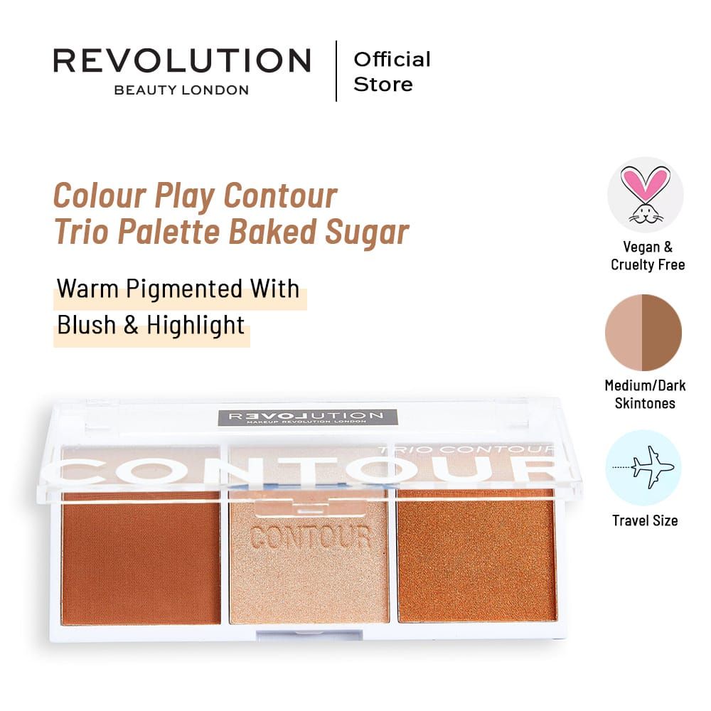 Makeup Revolution Baked Sugar Trio Contour Palette, 3 Shades - Main Image