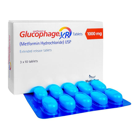 Martin Dow Glucophage XR Tablets, 1000g, 3 X 10 Tablets - Main Image
