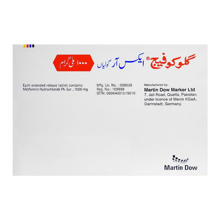 Martin Dow Glucophage XR Tablets, 1000g, 3 X 10 Tablets - Image 2