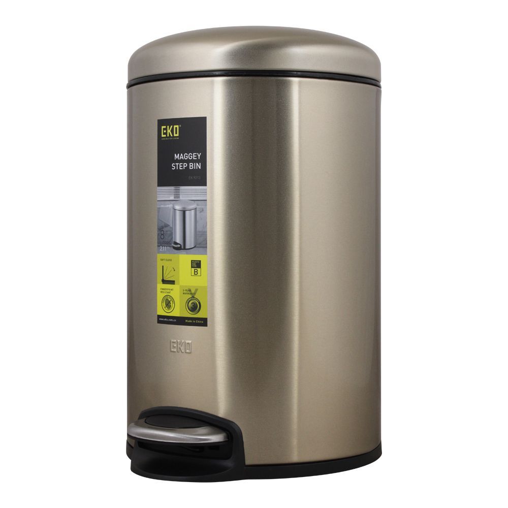 EKO Maggey Step Dustbin, 30 Liters, Sea Golden Color, EK9213-30L - Image 2