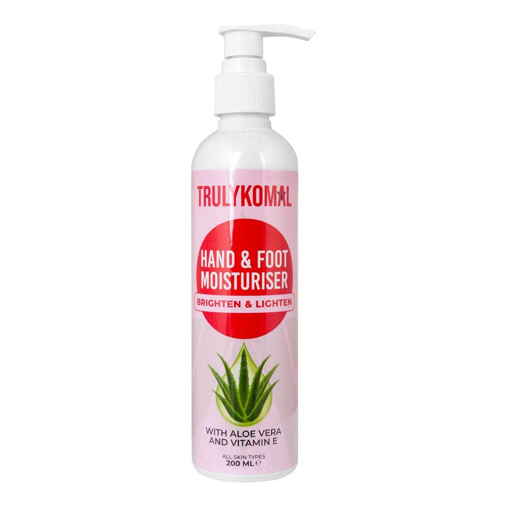 Truly Komal Aloe Vera And Vitamin E Hand & Foot Moisturiser 200ml - Image 2