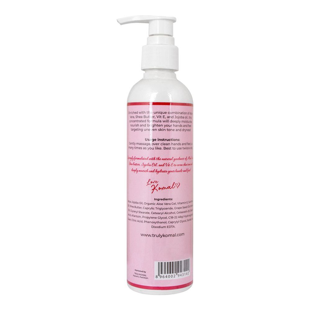 Truly Komal Aloe Vera And Vitamin E Hand & Foot Moisturiser 200ml - Image 3