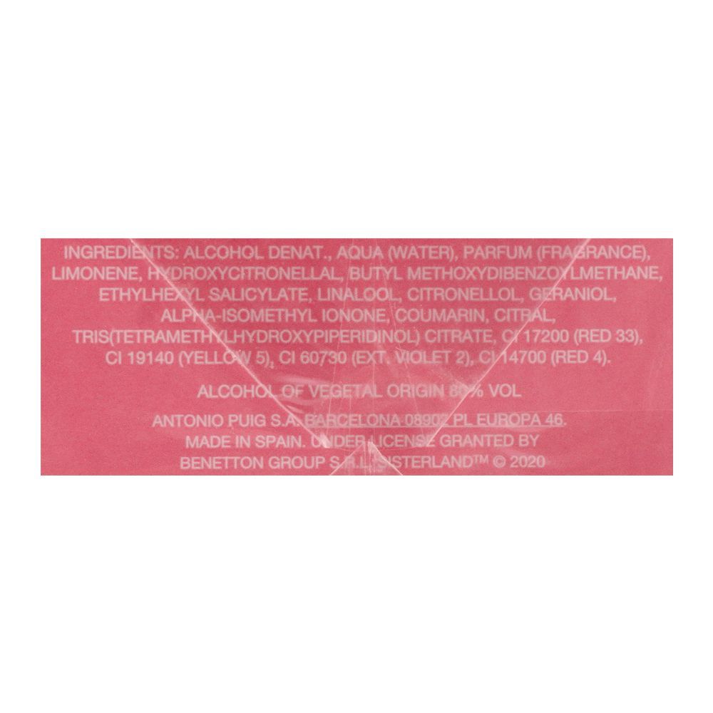 United Colors Of Benetton Sisterland Pink Raspberry EDT, Fragrance For Women, 80ml - Image 4