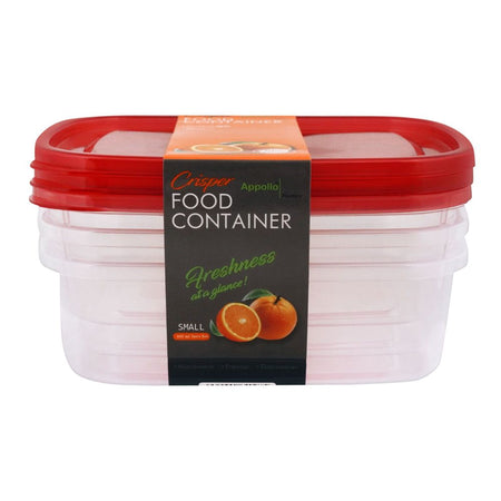 Appollo Crisper Microwave Food Container, 3-Piece Set, Small, Red - Image 3