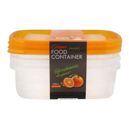 Appollo Crisper Microwave Food Container, 3-Piece Set, Small, Orange - Image 3