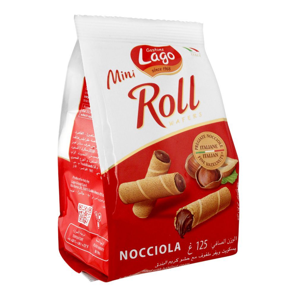 Lago Mini Roll Nocciola Wafers, 125g - Main Image