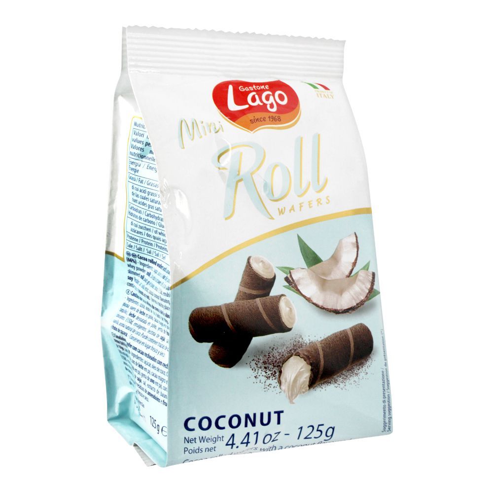 Lago Mini Roll Coconut Wafers, 125g - Main Image