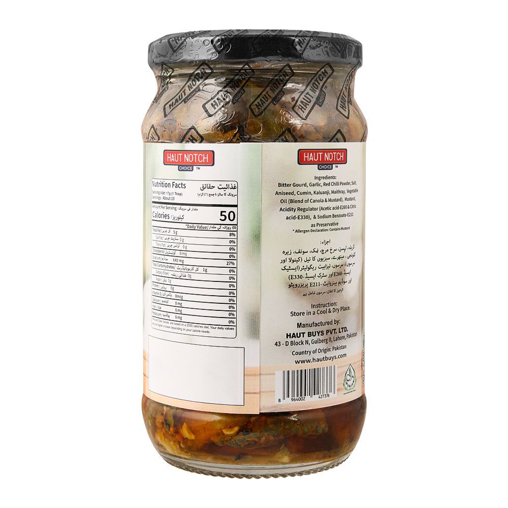 Haut Notch Bittter Gourd Pickle In Mustard Oil, 330g - Image 2
