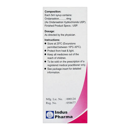 Indus Pharma Onseron Syrup, 4mg/5ml, 50ml - Image 3