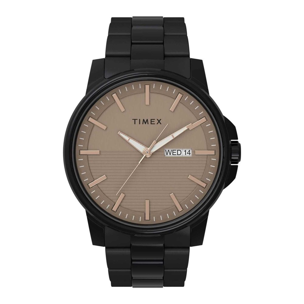 Timex Men's Sand Brown Round Dial With Black Bracelet Analog Watch, TW2V21000 - Main Image