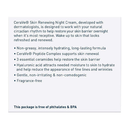 CeraVe Skin Renewing Night Cream, 48g - Image 3